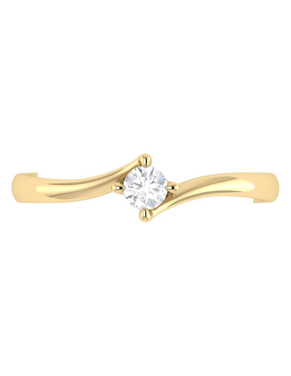 Argolla de oro amarillo 14 k diamante 3