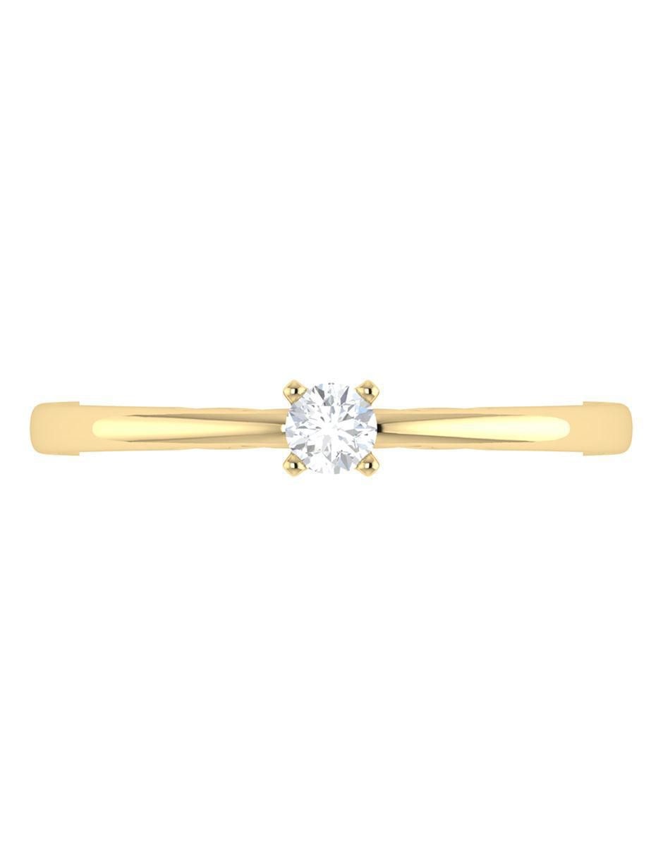Argolla de oro amarillo 14 k diamante 3
