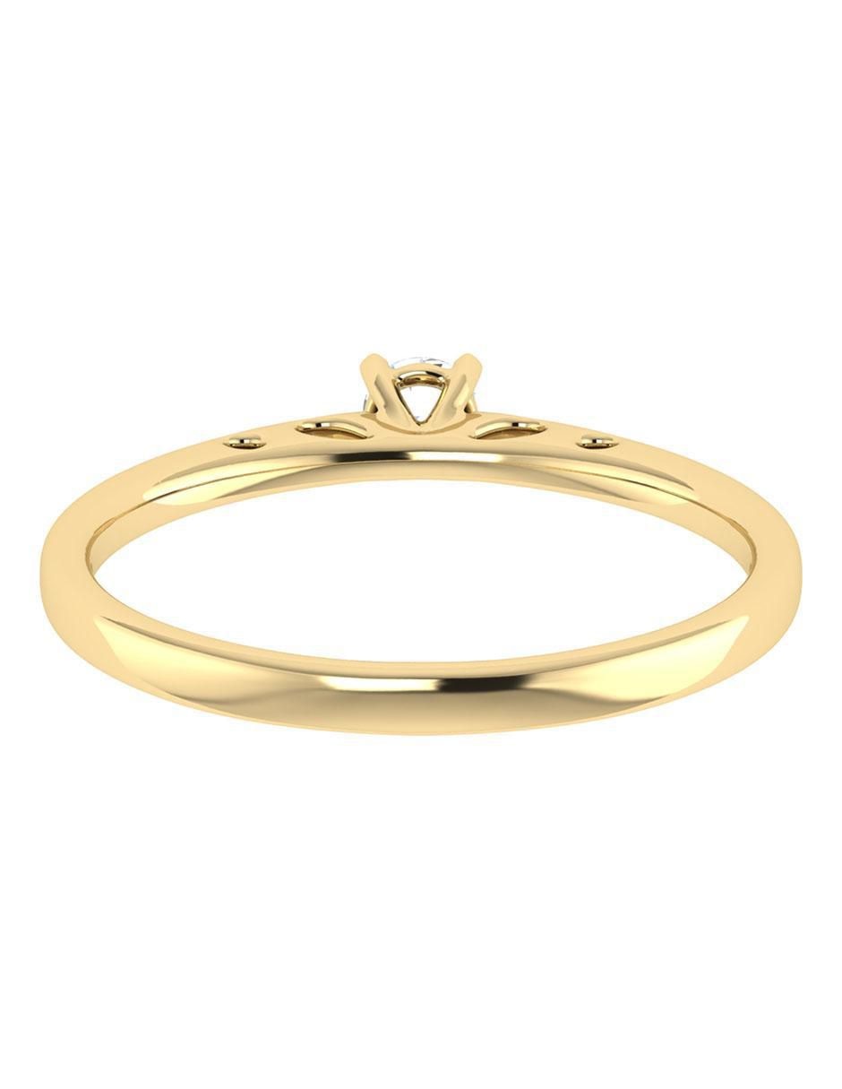 Argolla de oro amarillo 14 k diamante 4