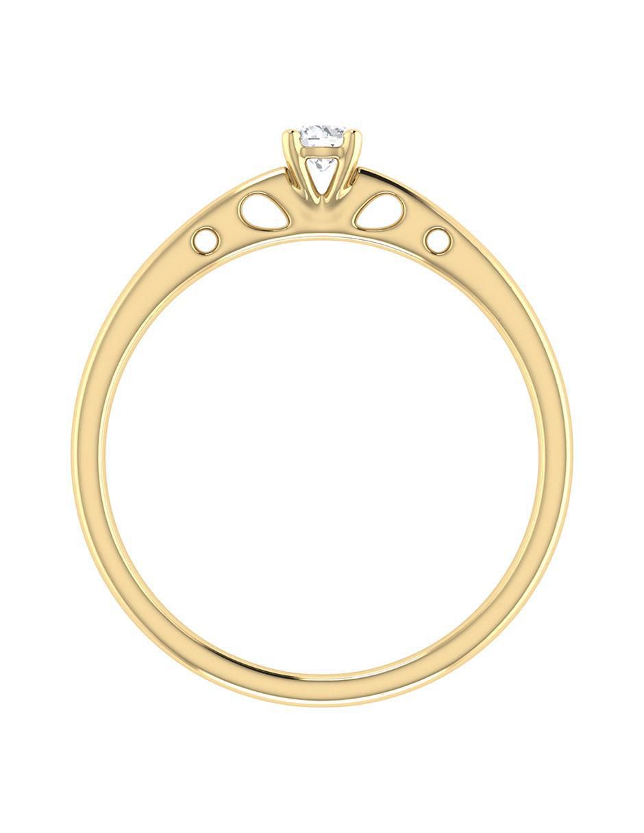 Argolla de oro amarillo 14 k diamante 5