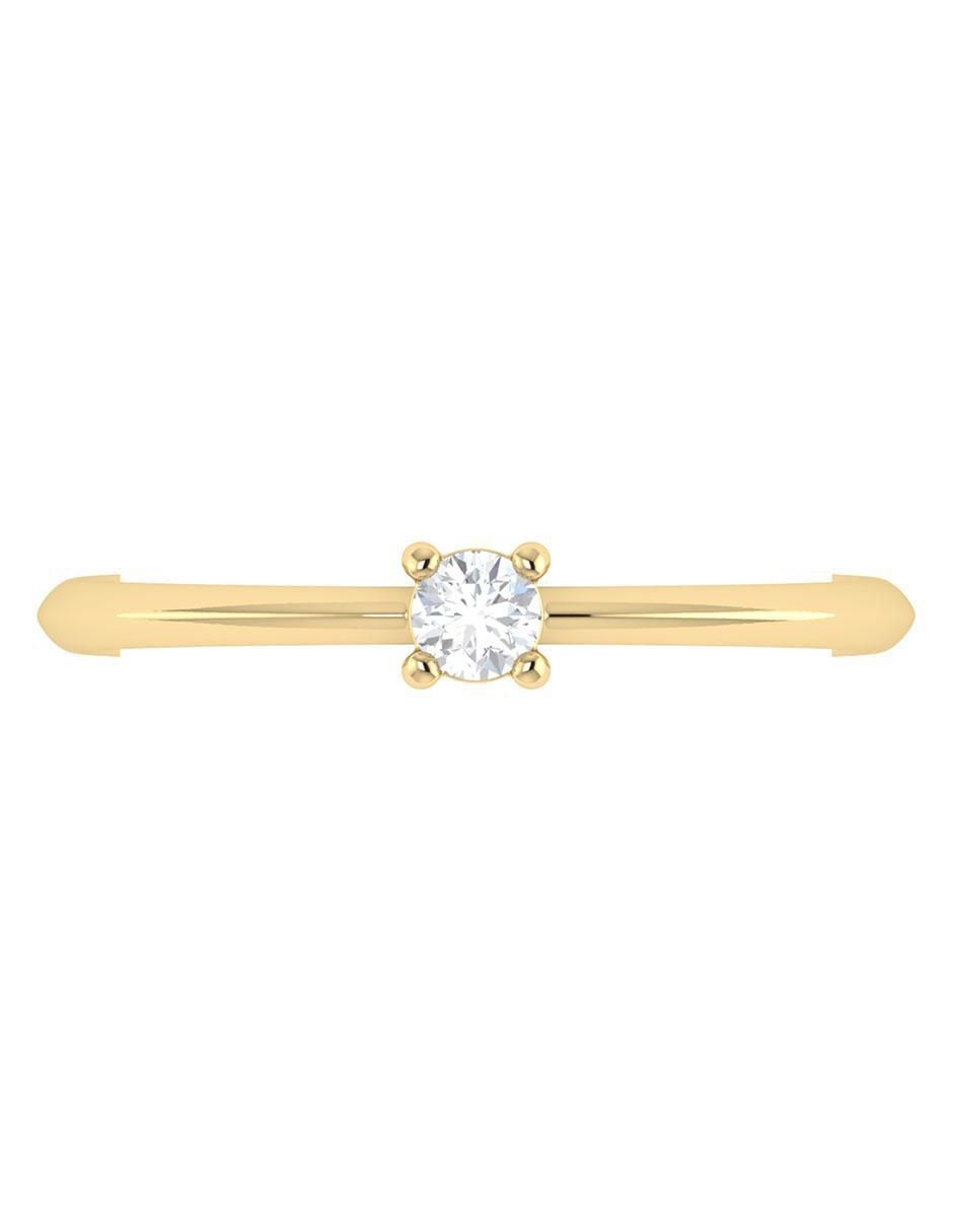 Argolla de oro amarillo 14 k diamante 3