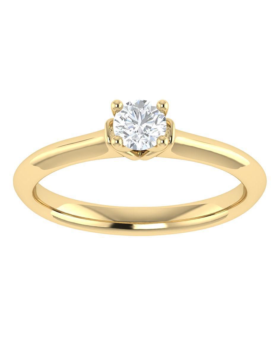 Argolla de oro amarillo 14 k diamante 1