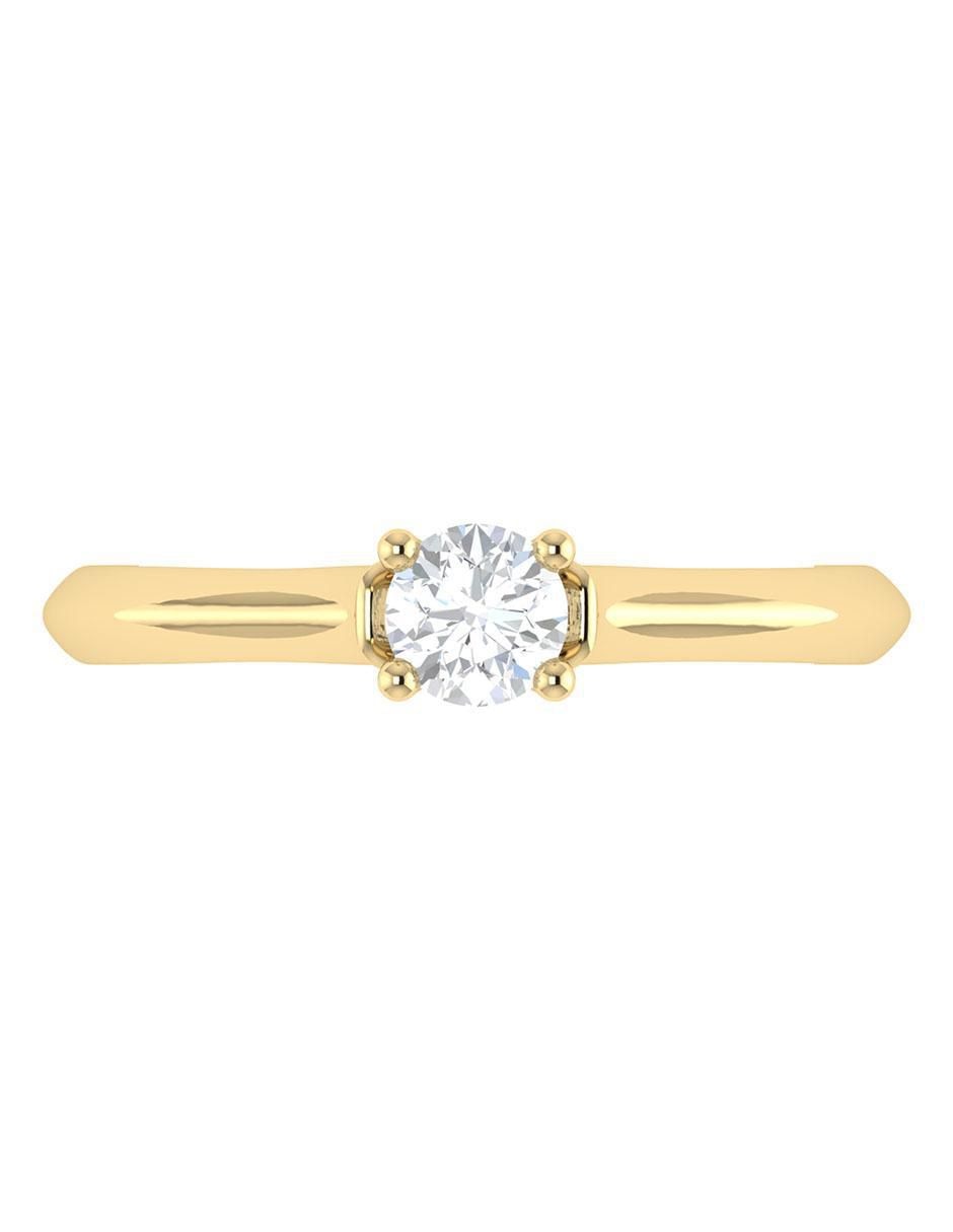 Argolla de oro amarillo 14 k diamante 3