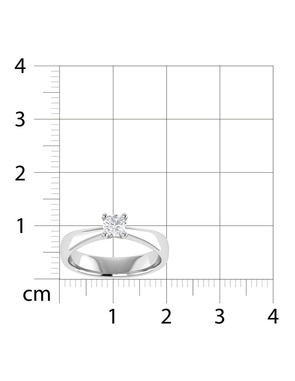Argolla de oro blanco 14 k diamante 6