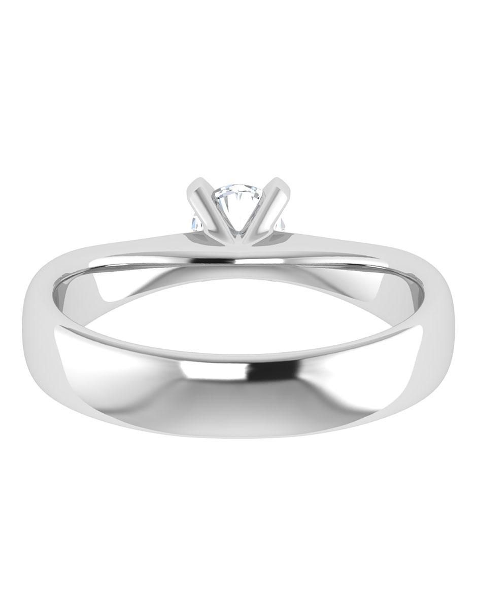 Argolla de oro blanco 14 k diamante 4