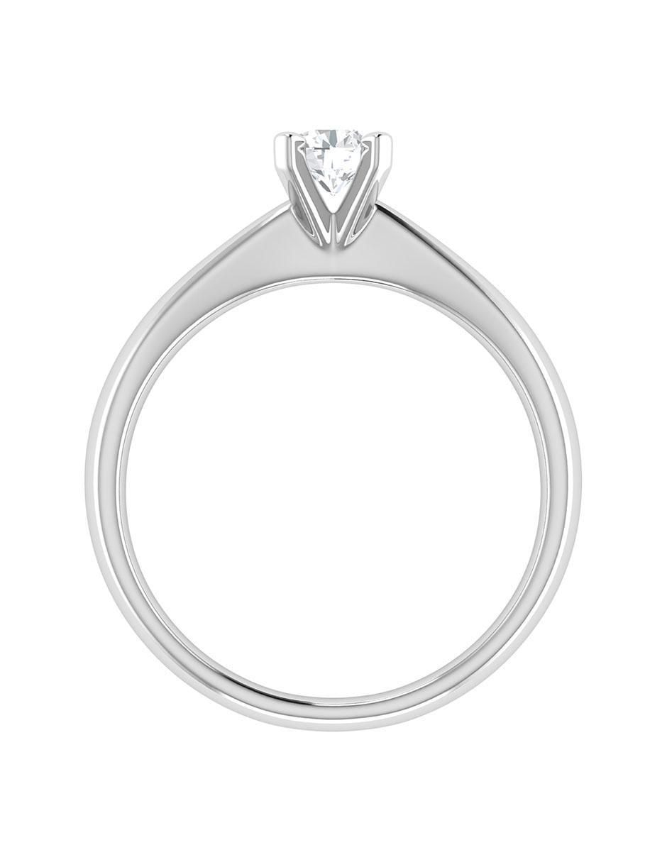 Argolla de oro blanco 14 k diamante 5