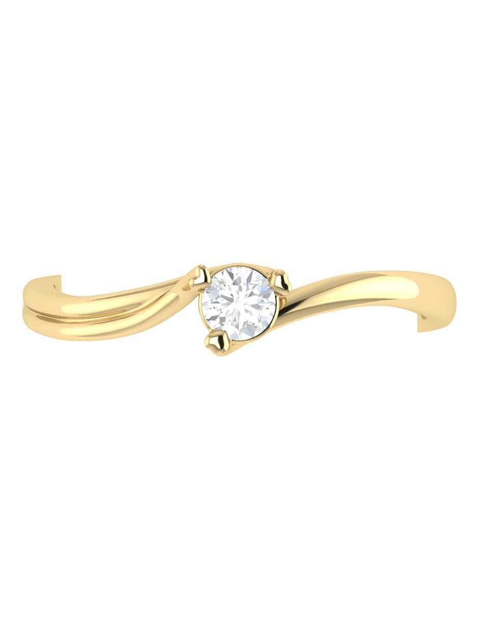 Argolla de oro amarillo 14 k diamante 3