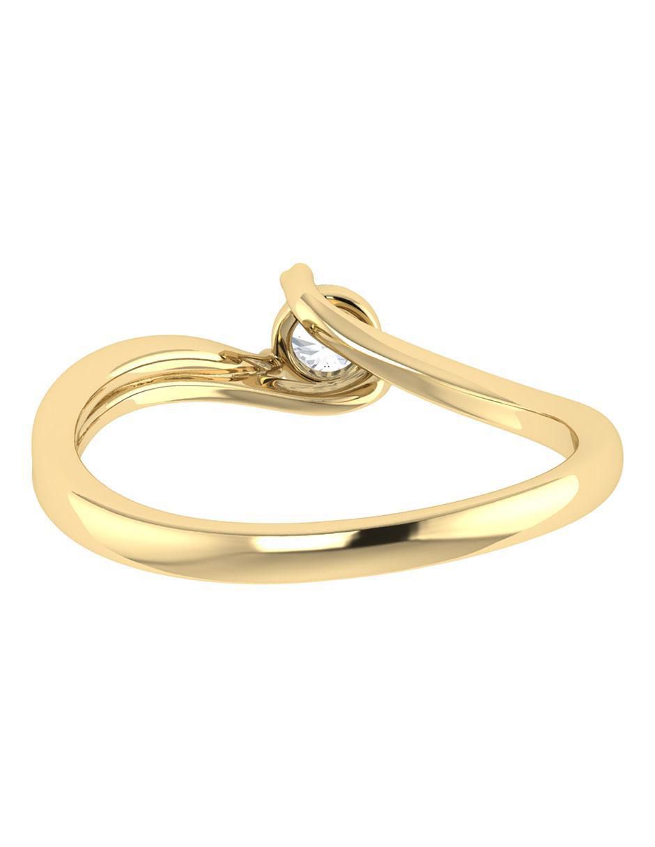 Argolla de oro amarillo 14 k diamante 4