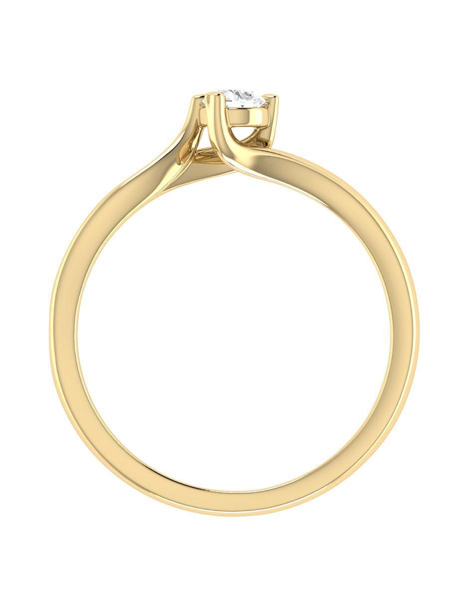 Argolla de oro amarillo 14 k diamante 5