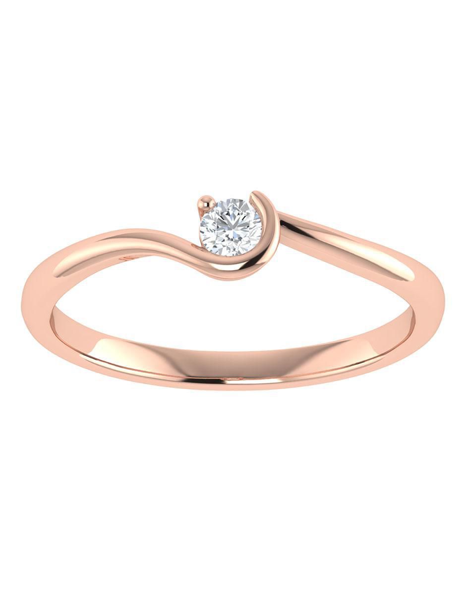 Argolla de oro rosa 14 k diamante Argolla de oro rosa 14 k diamante