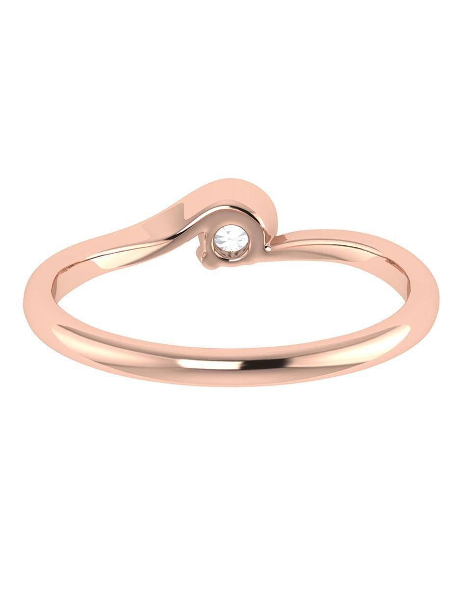 Argolla de oro rosa 14 k diamante 4