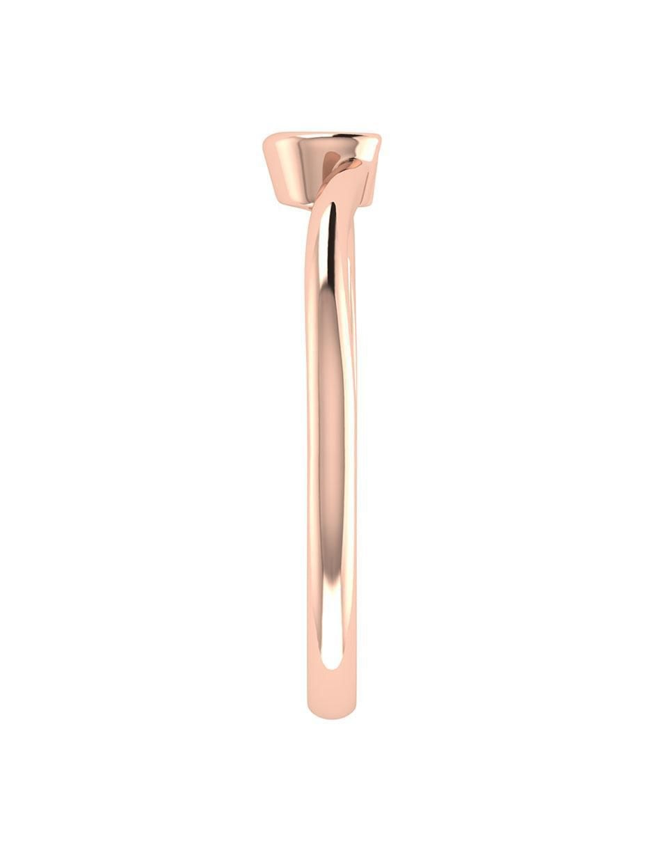 Argolla de oro rosa 14 k diamante 5