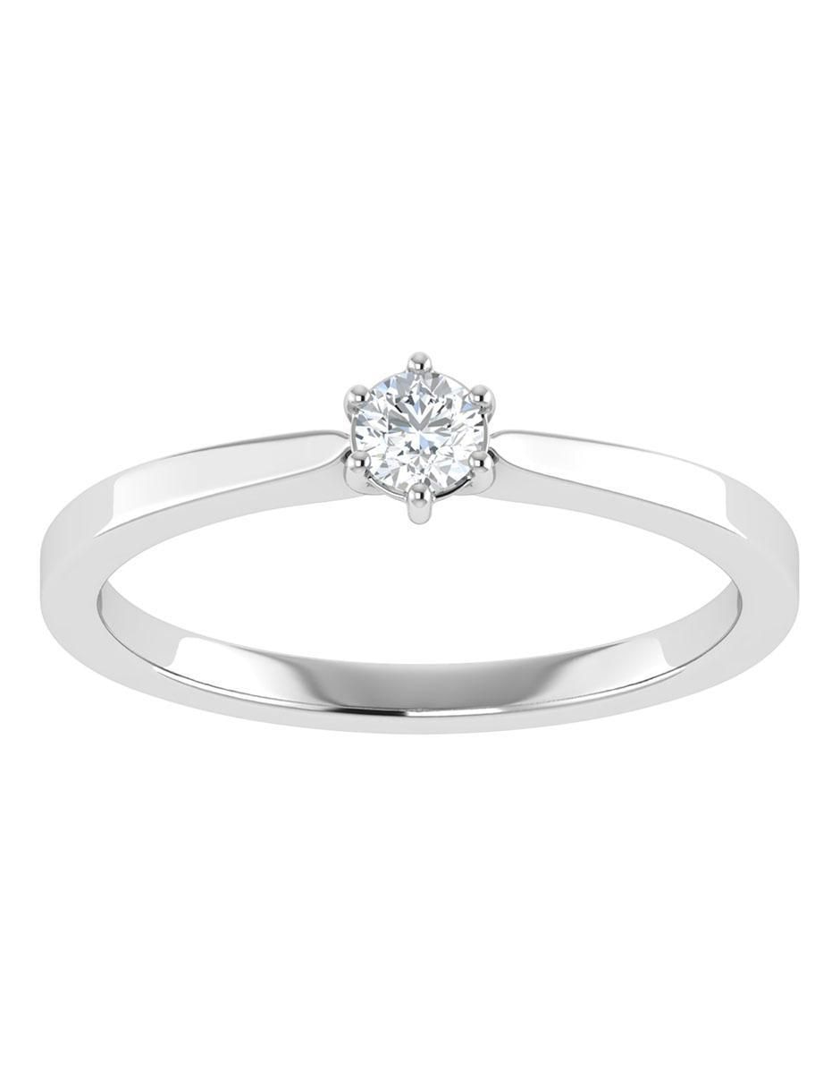 Argolla de oro blanco 14 k diamante Argolla de oro blanco 14 k diamante