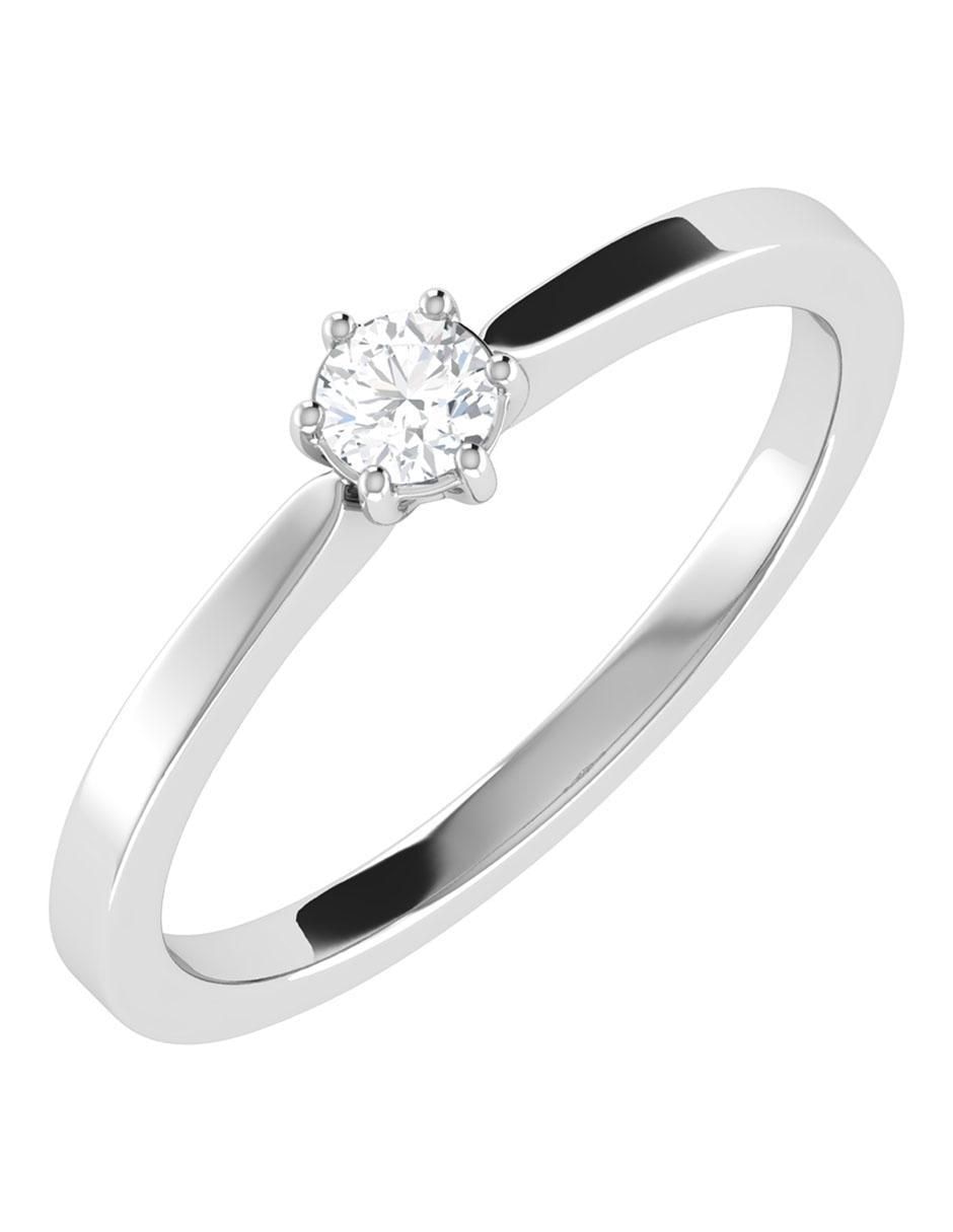 Argolla de oro blanco 14 k diamante 2