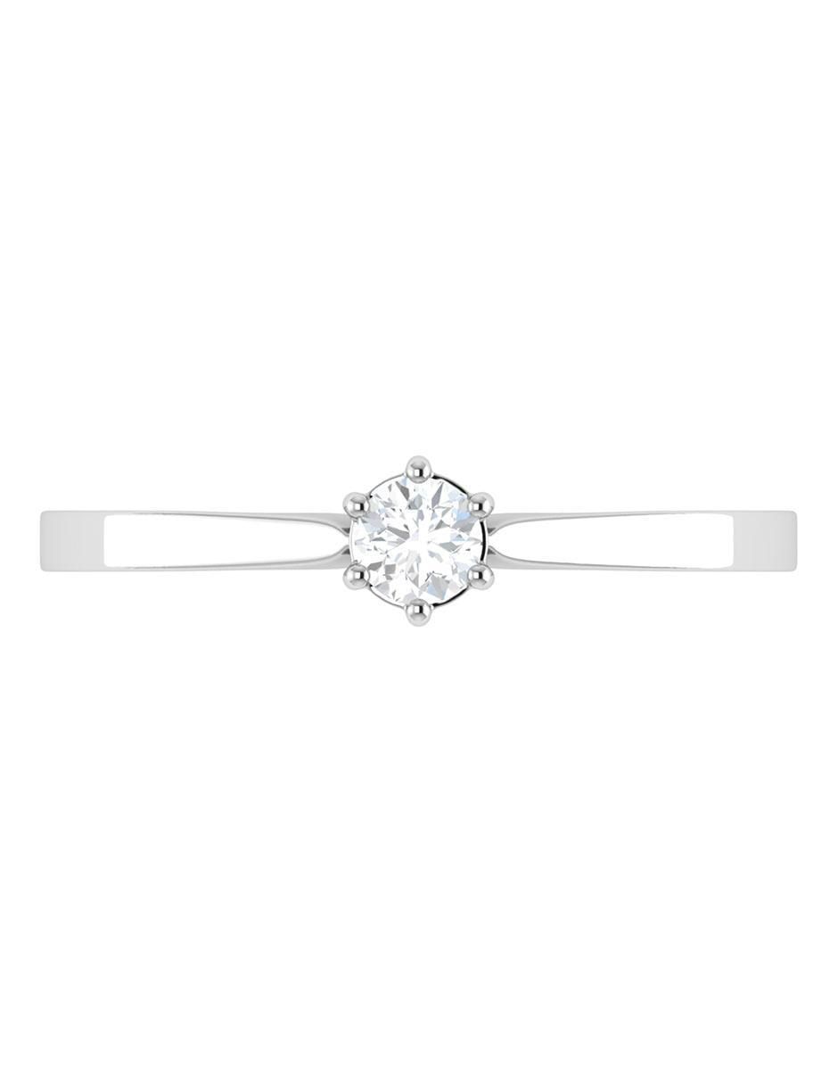 Argolla de oro blanco 14 k diamante 3