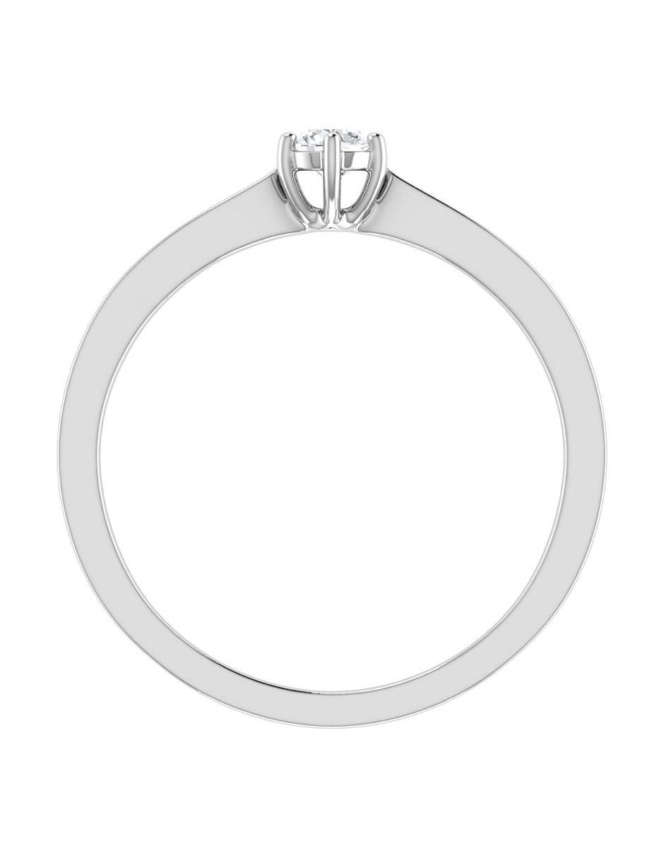 Argolla de oro blanco 14 k diamante 4