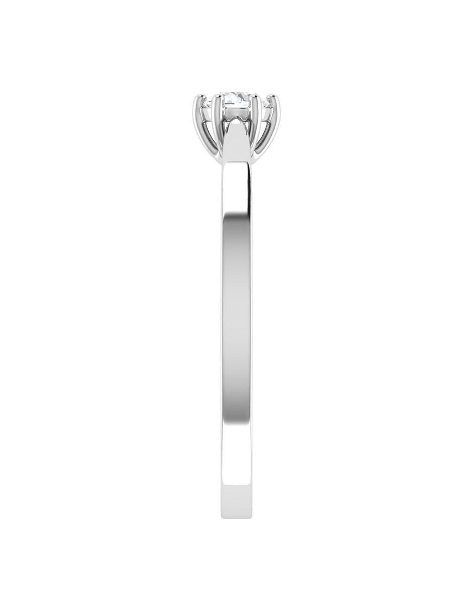 Argolla de oro blanco 14 k diamante 5
