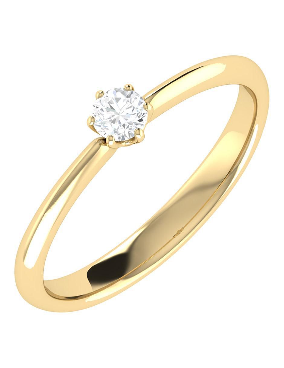 Argolla de oro amarillo 14 k diamante 2
