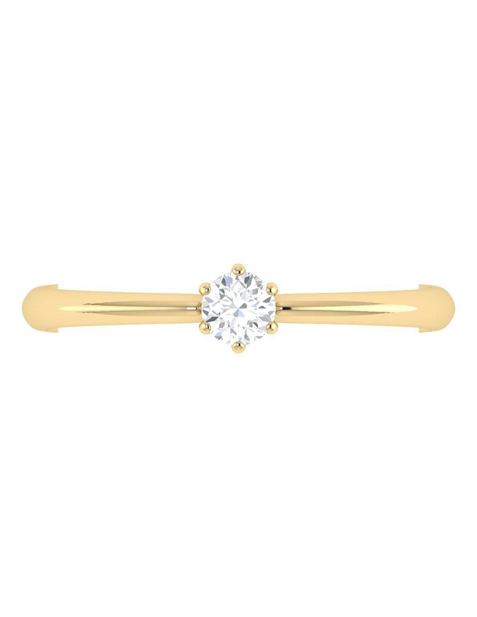 Argolla de oro amarillo 14 k diamante 3