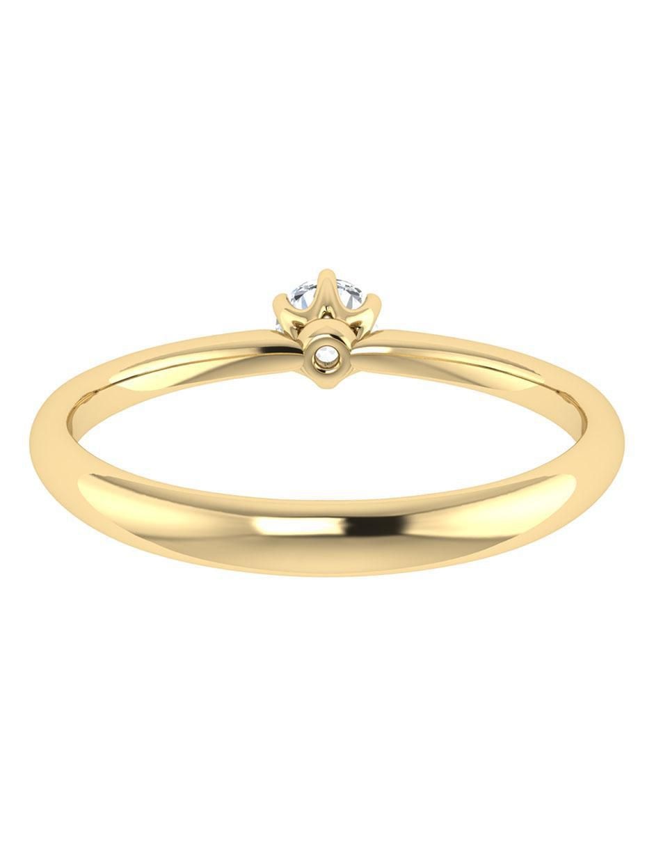 Argolla de oro amarillo 14 k diamante 4