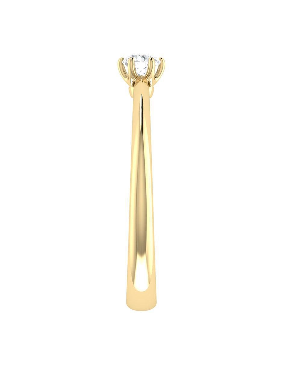 Argolla de oro amarillo 14 k diamante 6