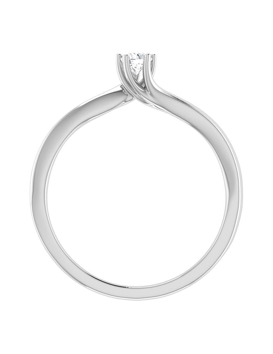 Argolla de oro blanco 14 k diamante 5