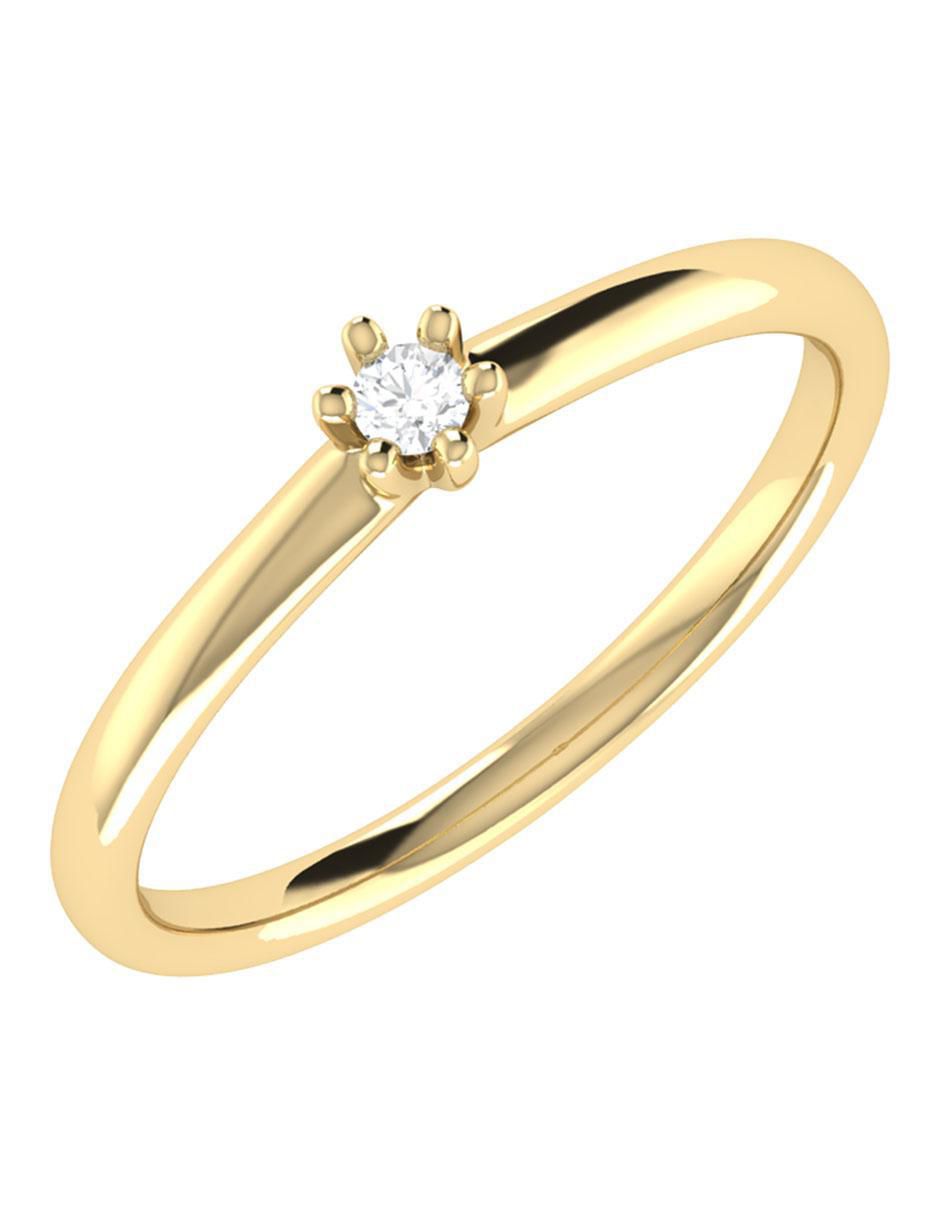Argolla de oro amarillo 14 k diamante 2