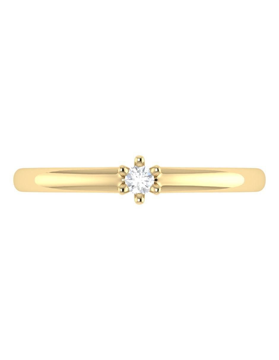 Argolla de oro amarillo 14 k diamante 3