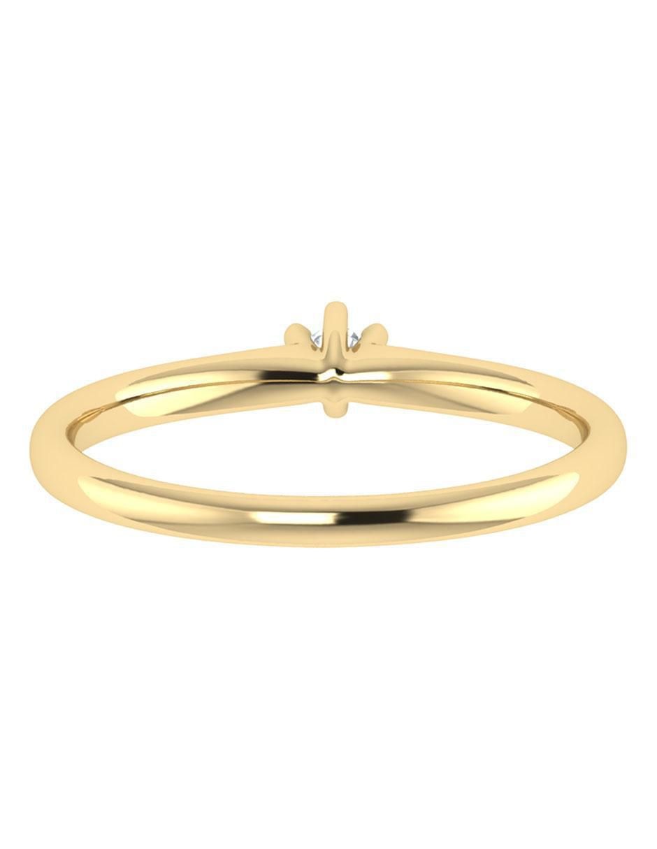 Argolla de oro amarillo 14 k diamante 4