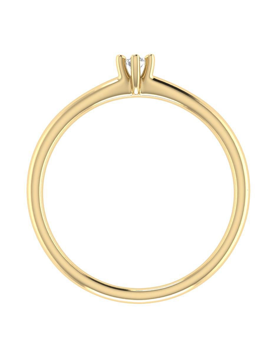 Argolla de oro amarillo 14 k diamante 5