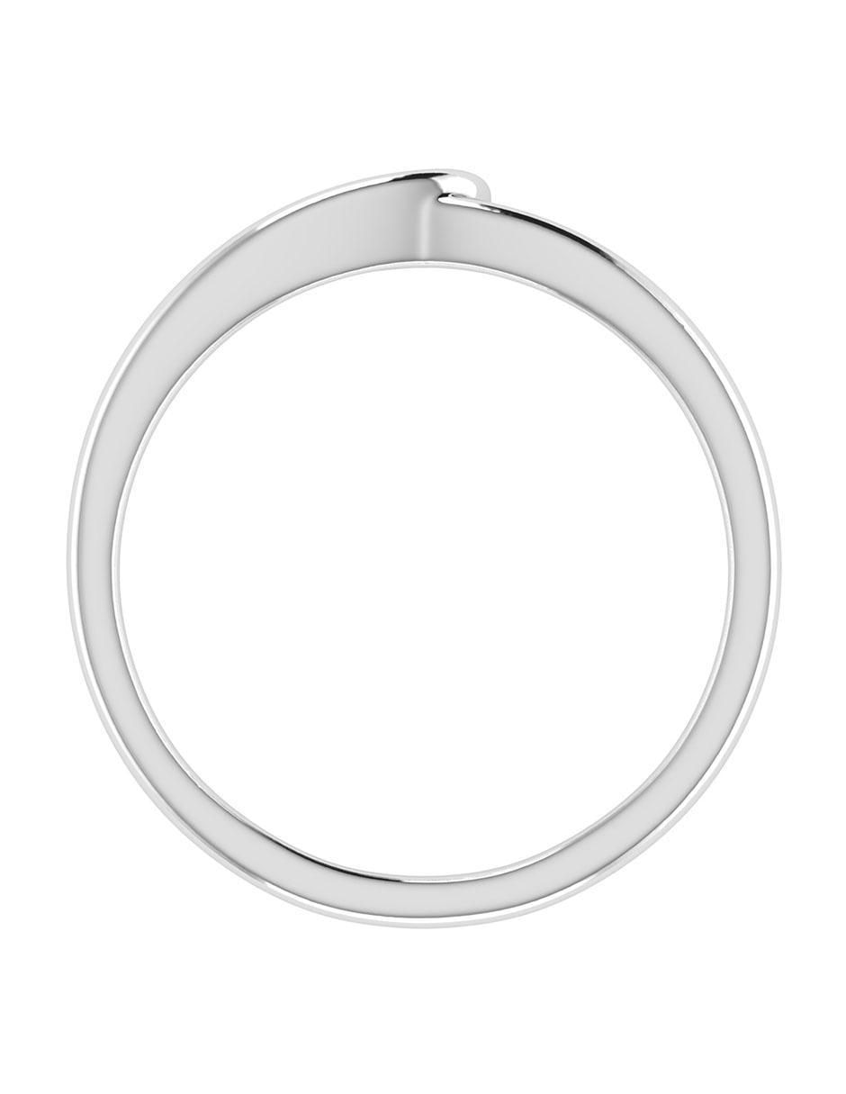 Argolla de oro blanco 14 k diamante 4