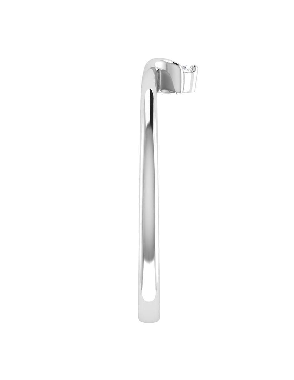 Argolla de oro blanco 14 k diamante 5