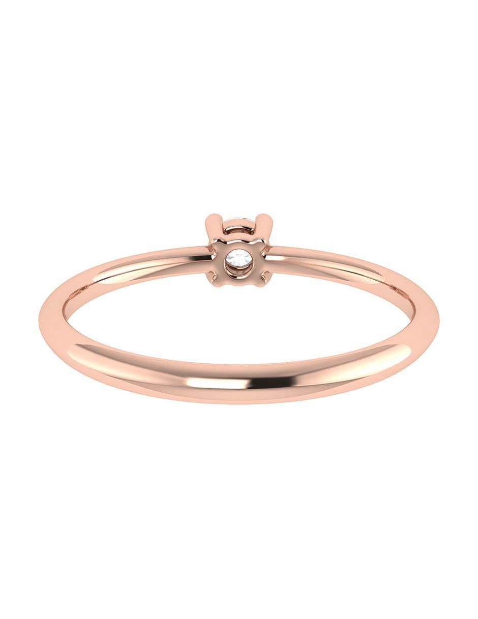 Argolla de oro rosa 14 k diamante 3