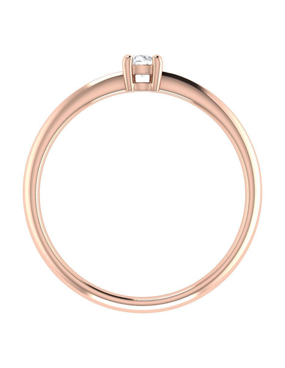 Argolla de oro rosa 14 k diamante 4