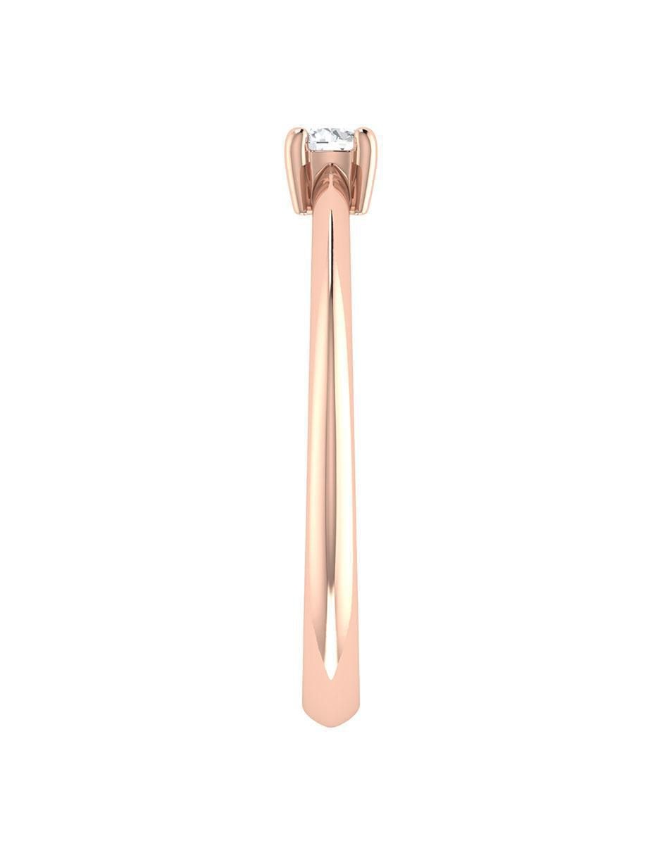 Argolla de oro rosa 14 k diamante 5