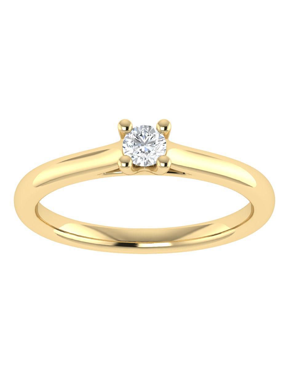 Argolla de oro amarillo 14 k diamante