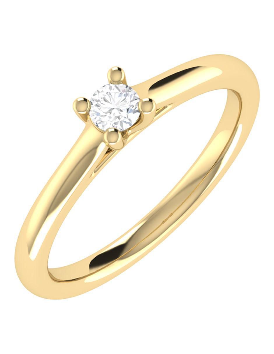 Argolla de oro amarillo 14 k diamante 2