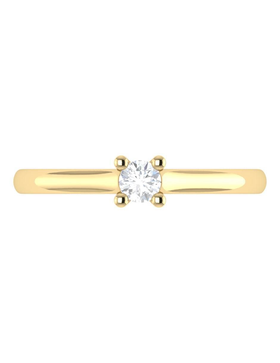 Argolla de oro amarillo 14 k diamante 3