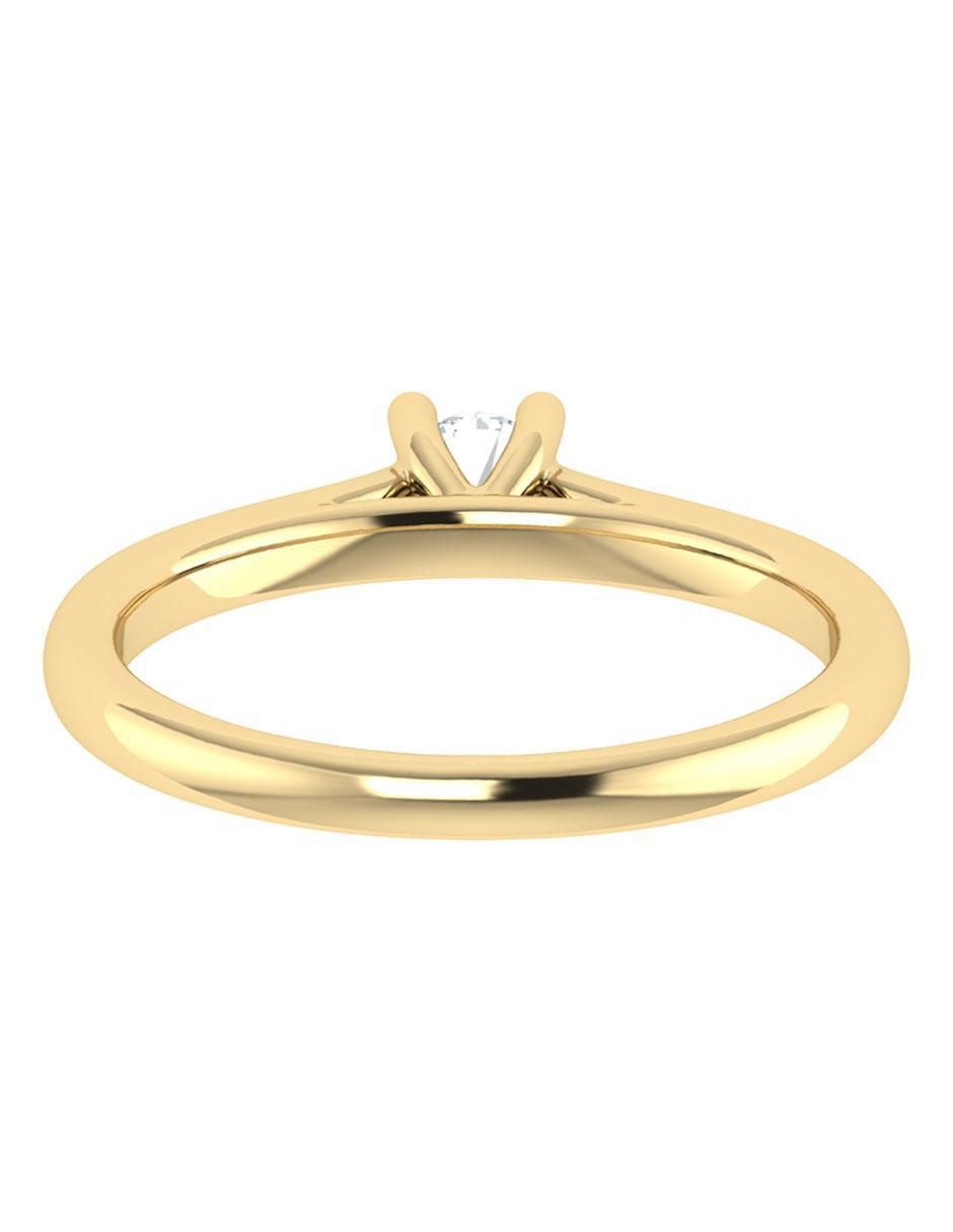 Argolla de oro amarillo 14 k diamante 4