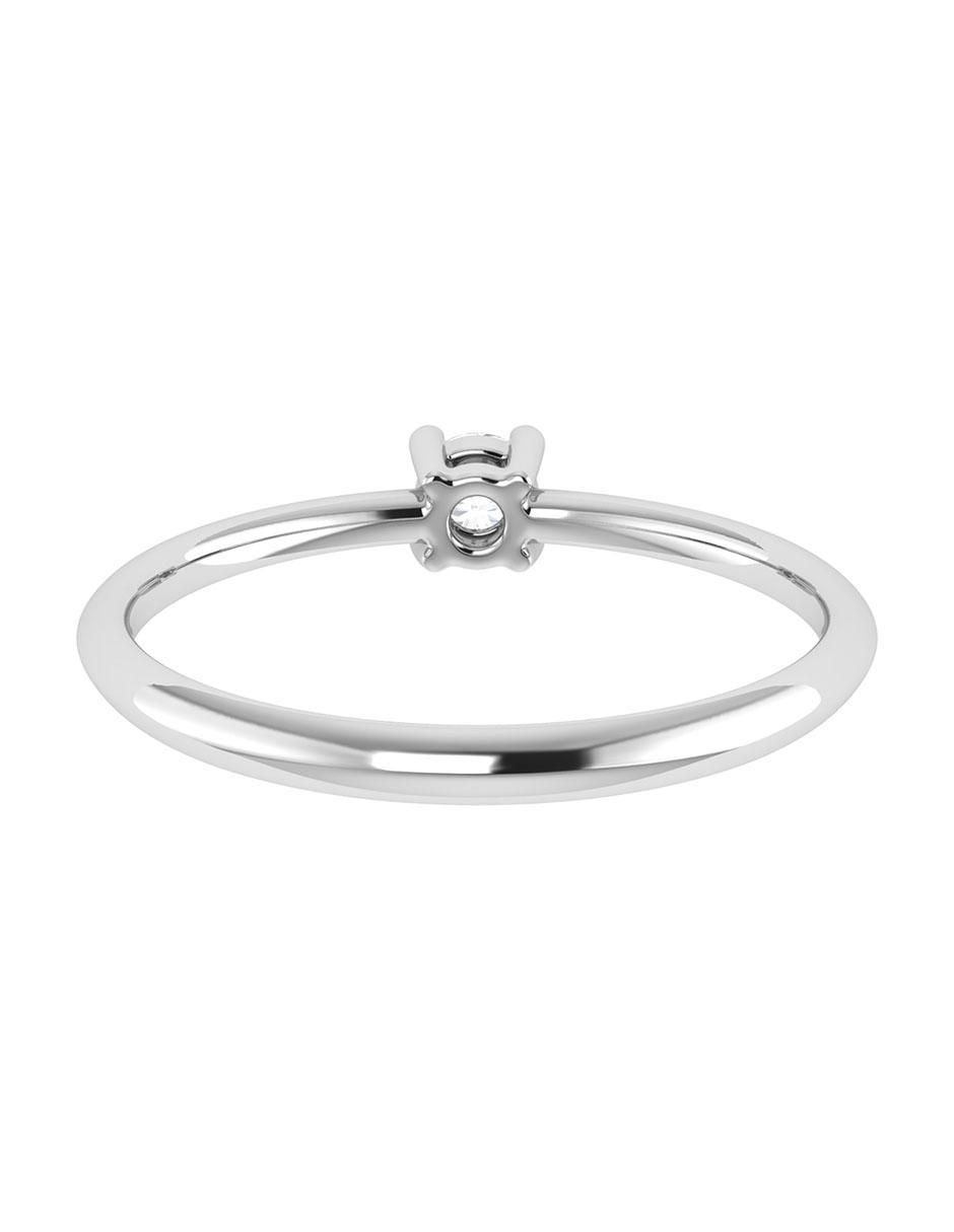 Argolla de oro blanco 14 k diamante 4