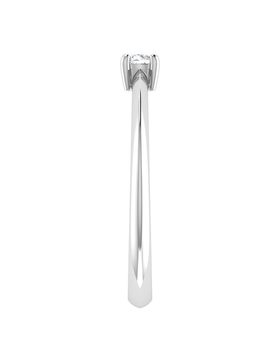 Argolla de oro blanco 14 k diamante 5