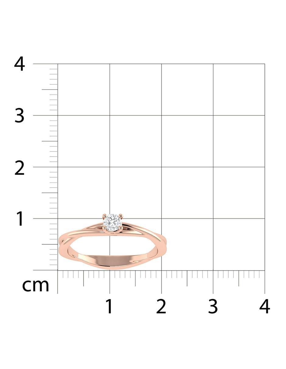 Argolla de oro rosa 14 k diamante 6