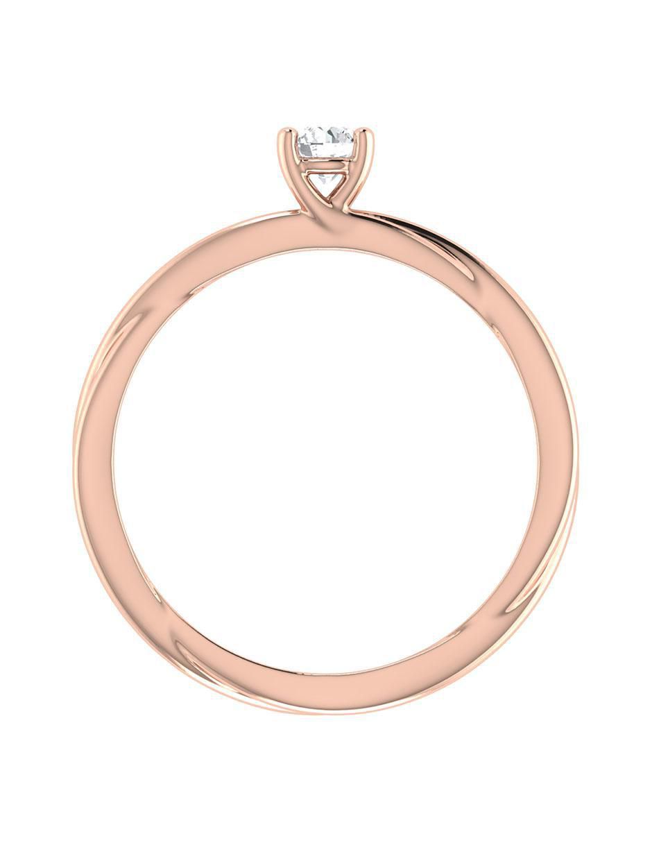Argolla de oro rosa 14 k diamante 5