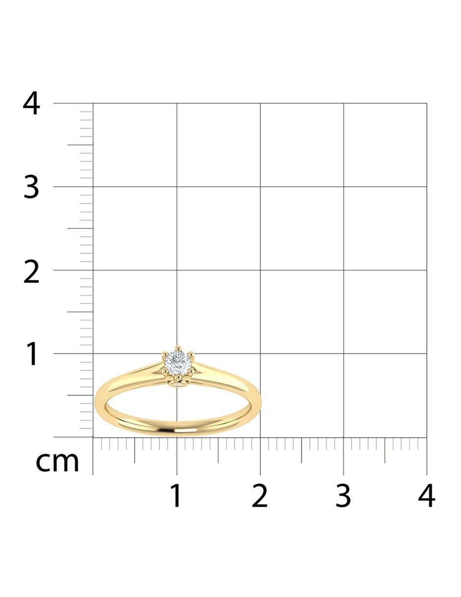 Argolla de oro amarillo 14 k diamante 6