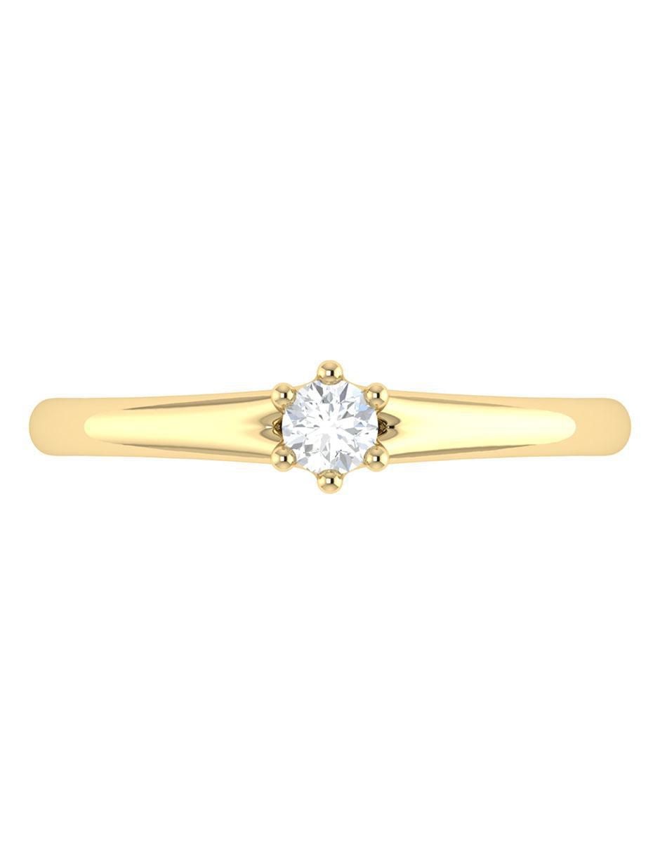 Argolla de oro amarillo 14 k diamante 3