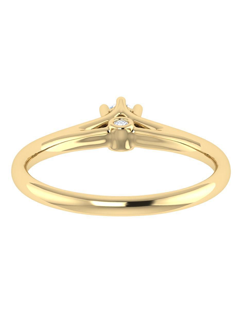 Argolla de oro amarillo 14 k diamante 4