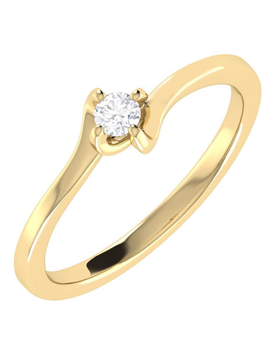 Argolla de oro amarillo 14 k diamante 2