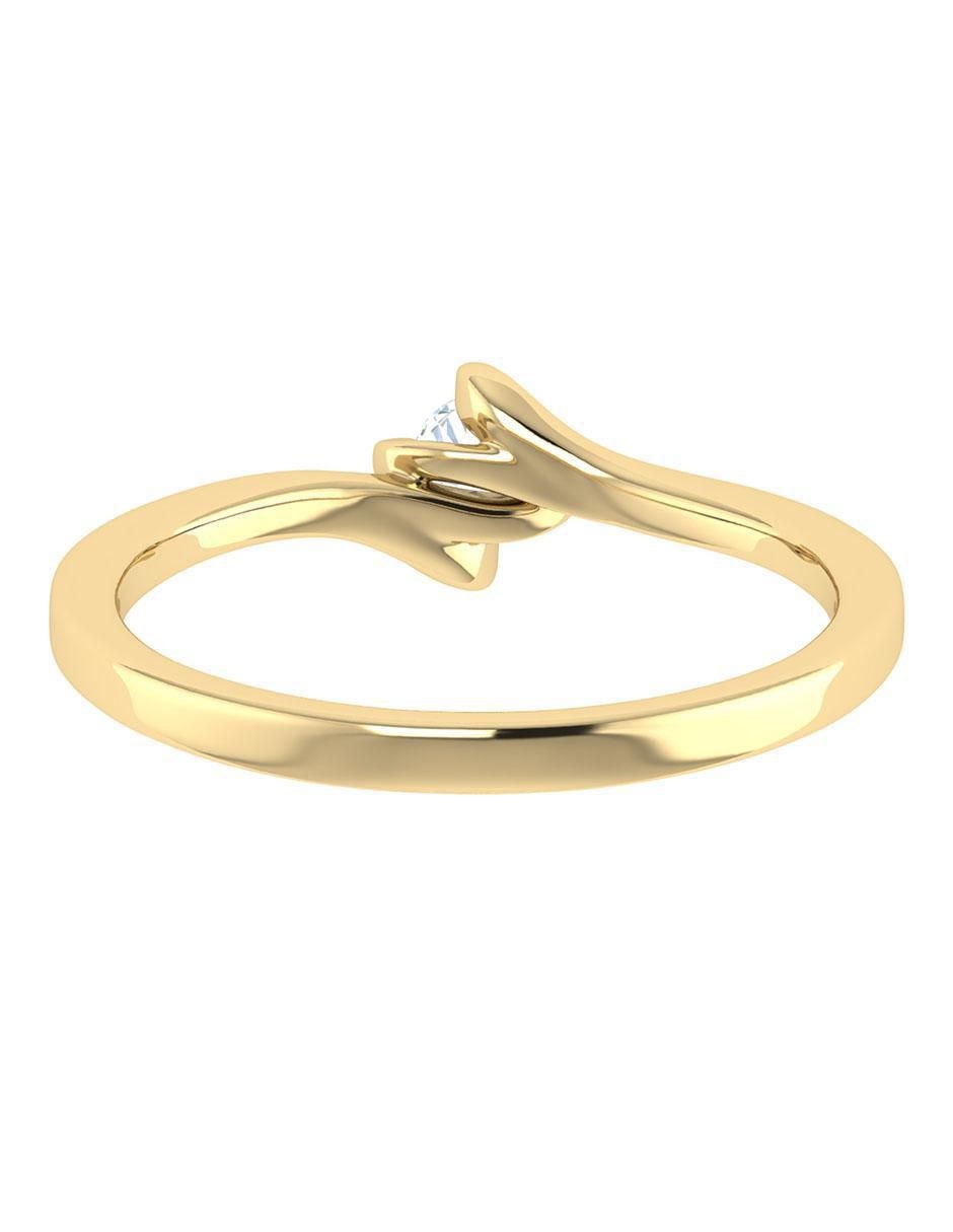 Argolla de oro amarillo 14 k diamante 3