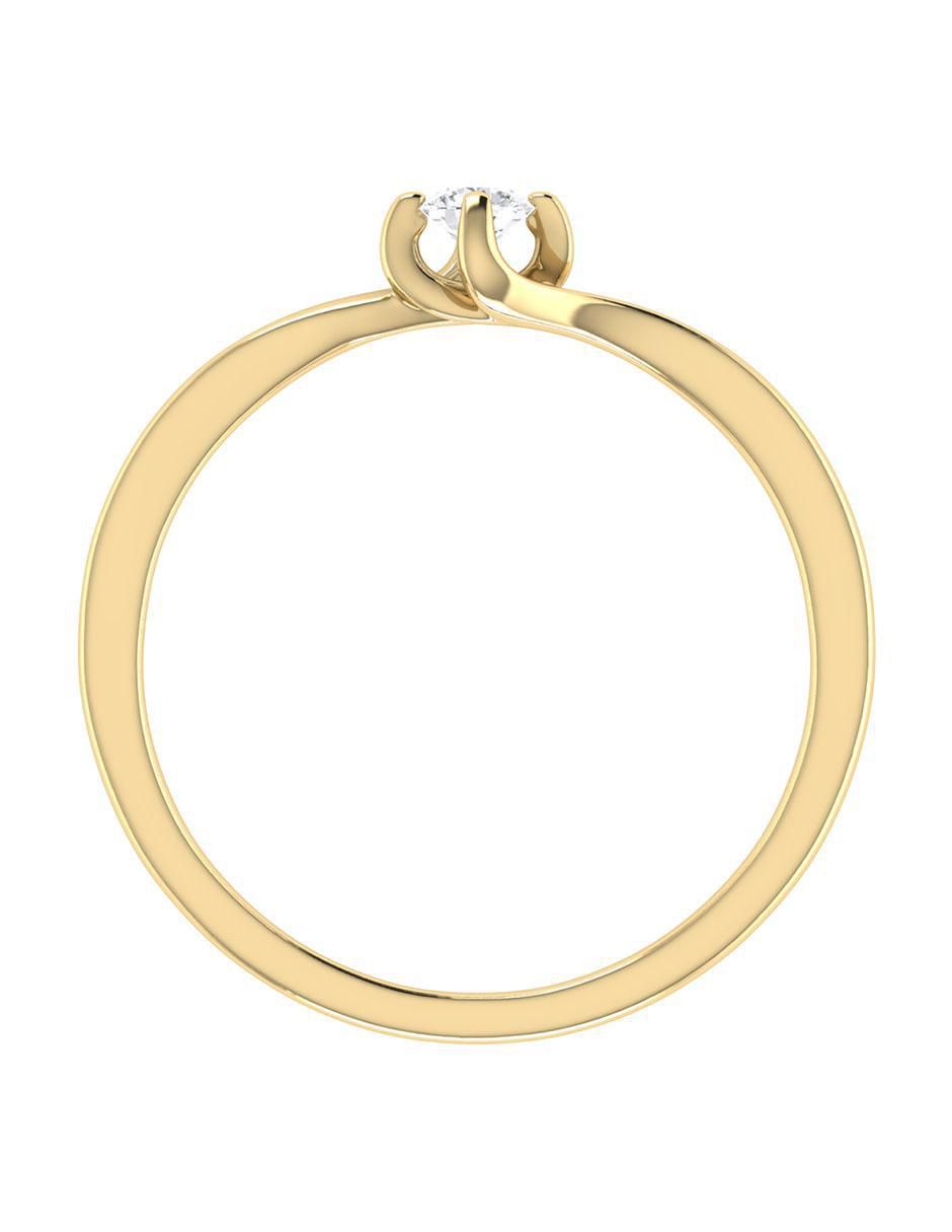 Argolla de oro amarillo 14 k diamante 4