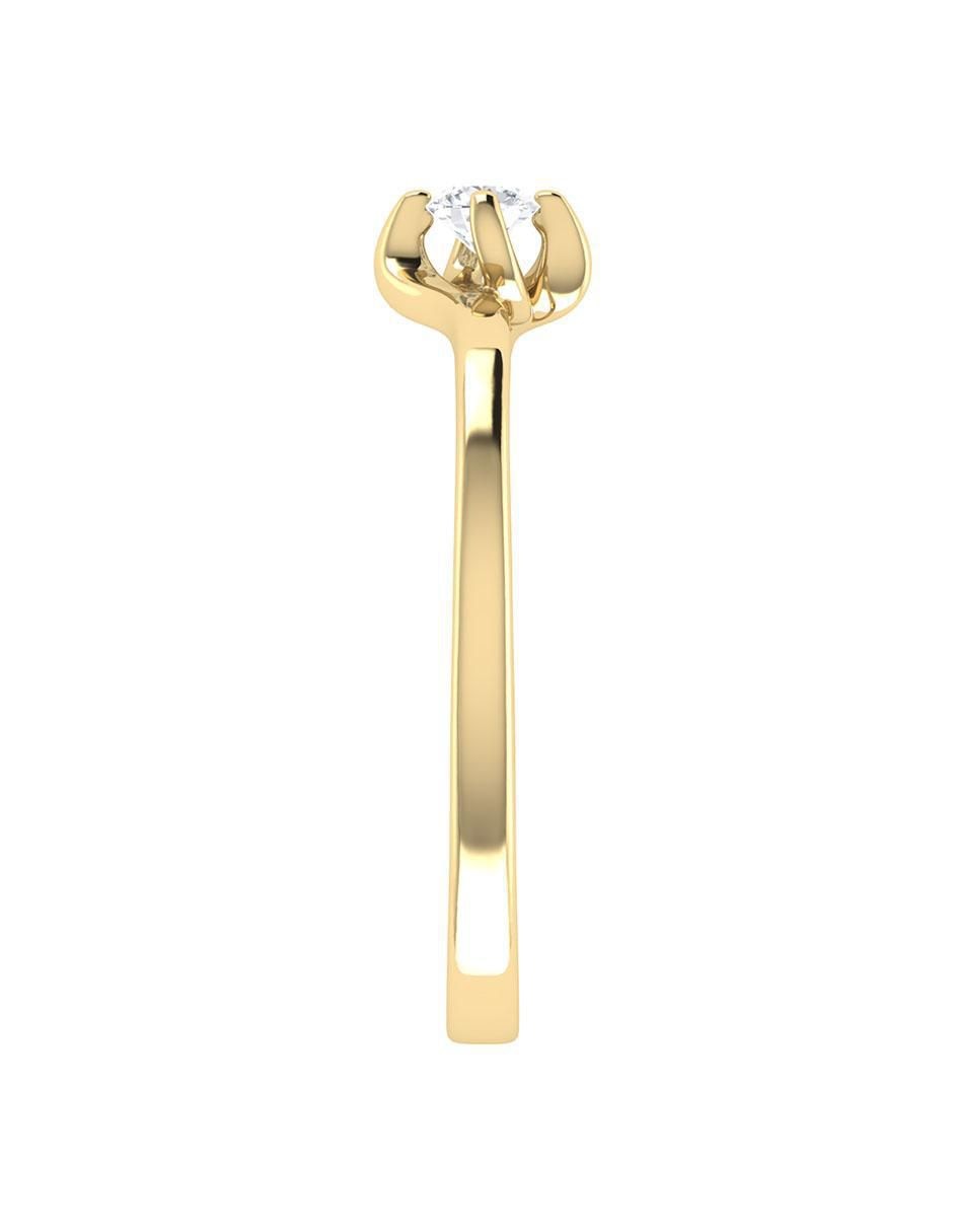 Argolla de oro amarillo 14 k diamante 5